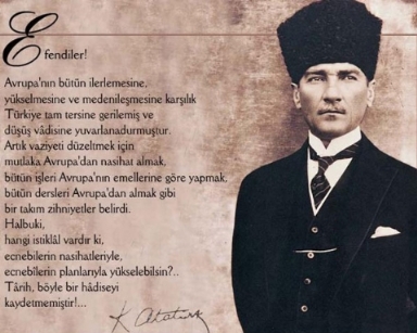 ATAT&Uuml;RK KİMDİR; ATAT&Uuml;RK ULUSLARARASI ANLAYIŞ, İŞBİRLİĞİ, BARIŞ YOLUNDA &Ccedil;ABA G&Ouml;STERMİŞ &Uuml;ST&Uuml;N KİŞİ, OLAĞAN&Uuml;ST&Uuml; DEVRİMLER GER&Ccedil;EKLEŞTİRMİŞ BİR İNKİLAP&Ccedil;I, S&Ouml;M&Uuml;RGECİLİK VE YAYILMACILIĞA KARŞI SAVAŞAN İLK &Ouml;NDER, İNSAN HAKLARINA SAYGILI, D&Uuml;NYA BARIŞININ &Ouml;NC&Uuml;S&Uuml;, B&Uuml;T&Uuml;N YAŞAMI BOYUNCA İNSANLAR ARASINDA RENK, DİL, DİN, IRK AYIRIMI G&Ouml;STERMEYEN, EŞİ OLMAYAN DEVLET ADAMI, T&Uuml;RKİYE CUMHURİYETİNİN KURUCUSU